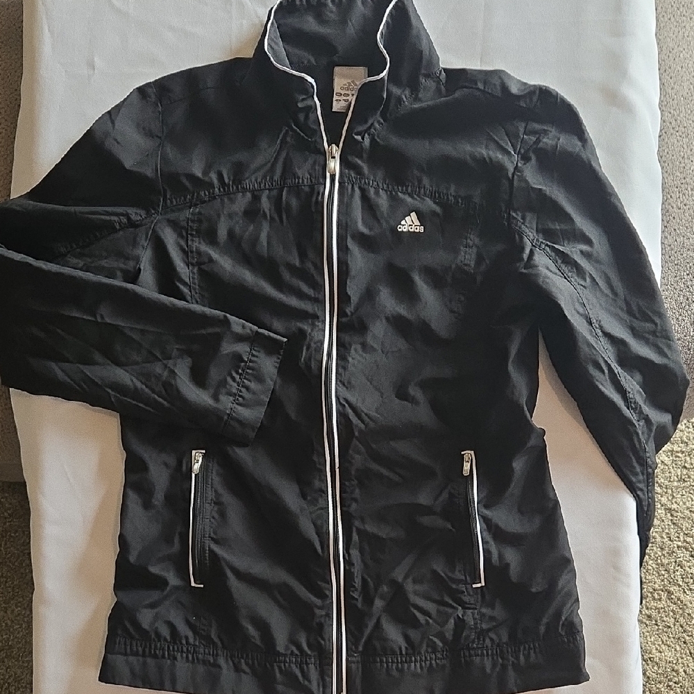 Adidas Women's Black Windbreaker Jacket